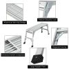 Work Platform Aluminum Step Ladder Drywall Safe ANSI Approved of Capacity 225 LBS Medium Duty Portable Bench Folding Ladders Stool w/Non-Slip Matb