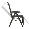 Reclining Patio Chairs 2pcs Textilene and Aluminum Black