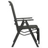 Reclining Patio Chairs 2pcs Textilene and Aluminum Black