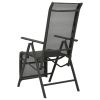 Reclining Patio Chairs 2pcs Textilene and Aluminum Black