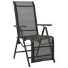 Reclining Patio Chairs 2pcs Textilene and Aluminum Black