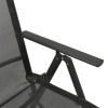 Reclining Patio Chairs 2pcs Textilene and Aluminum Black