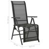 Reclining Patio Chairs 2pcs Textilene and Aluminum Black