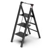 3 Step Ladder;  Retractable Handgrip Folding Step Stool with Anti-Slip Wide Pedal;  Aluminum Stool Ladders 3 Steps;  300lbs Safety Household Ladder