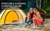 YSSOA Portable Folding Camping Chair with Carry Bag for Adults, Collapsible Anti-Slip Padded Oxford Cloth Stool for Beach, Hiking, Fishing, Gardening,